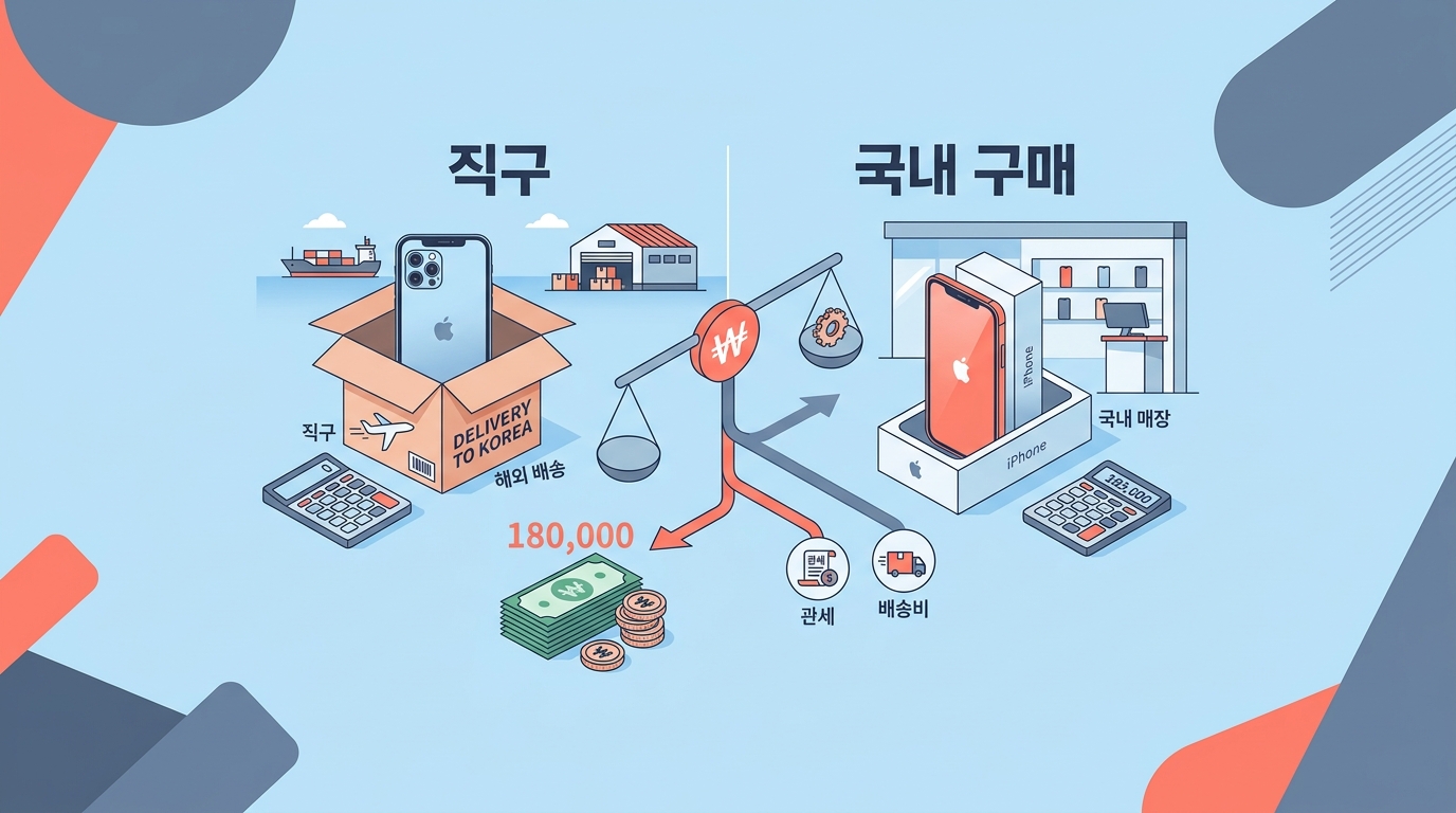 아이폰 직구 vs 국내 구매: 최종 비용 27만원 아끼는 법 (관세, 배송비 포함)