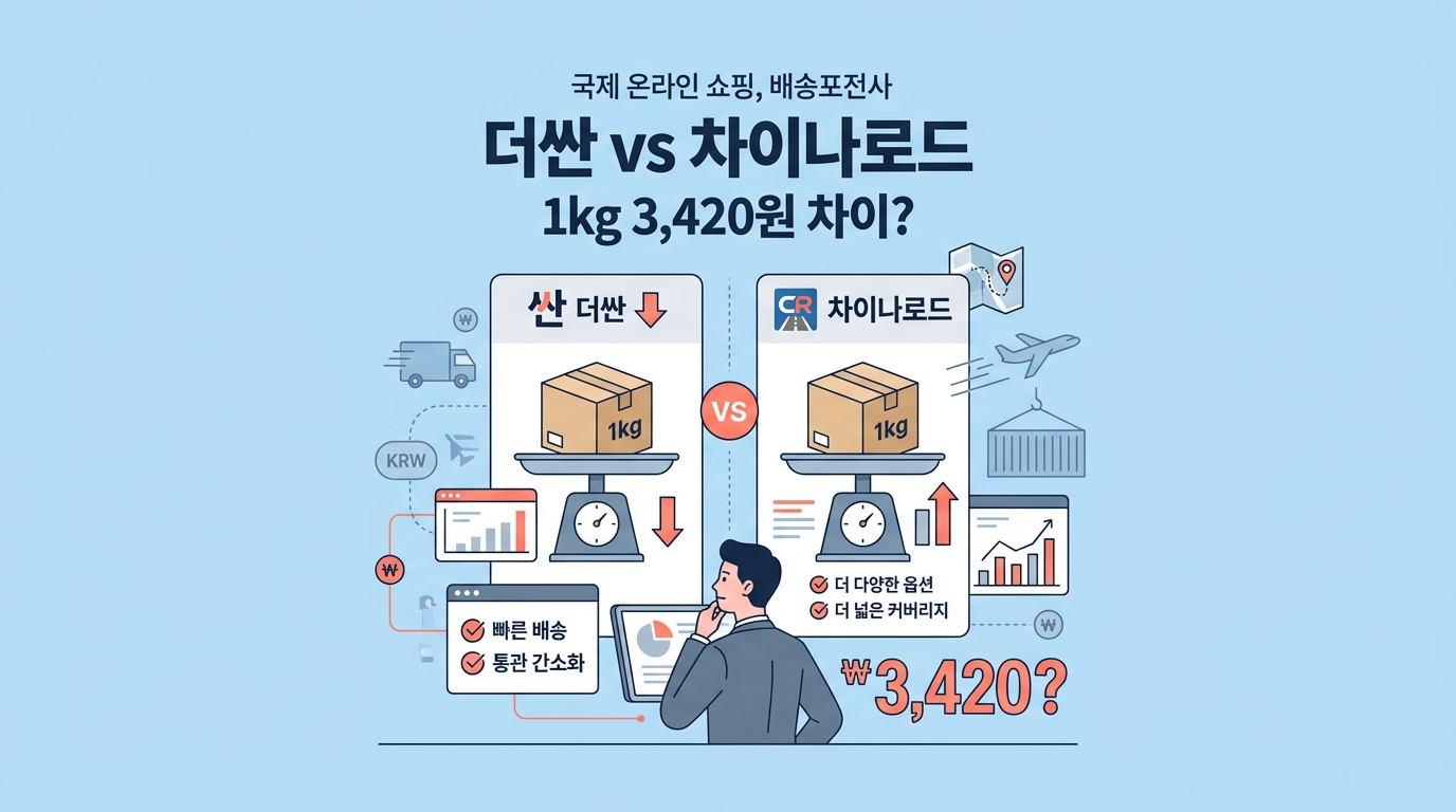 더싼 vs 차이나로드: 1kg 2,420원 차이, 사업자 중국 배대지 선택 가이드