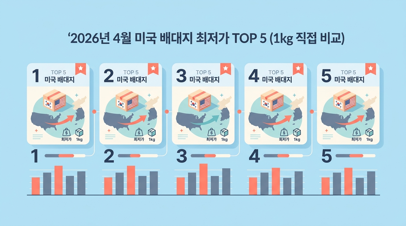 2026년 4월 미국 배대지 최저가 TOP 5 (1kg 직접 비교)